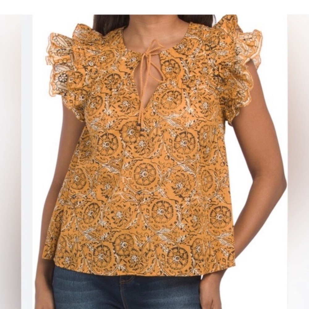 House of Harlow Cotton Flutter Sleeve